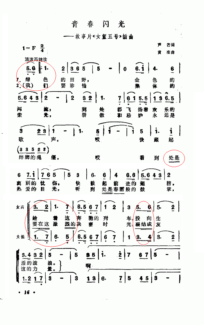 <em>老电影</em>《<em>女篮五号</em>》插曲《青春闪光》,请老师