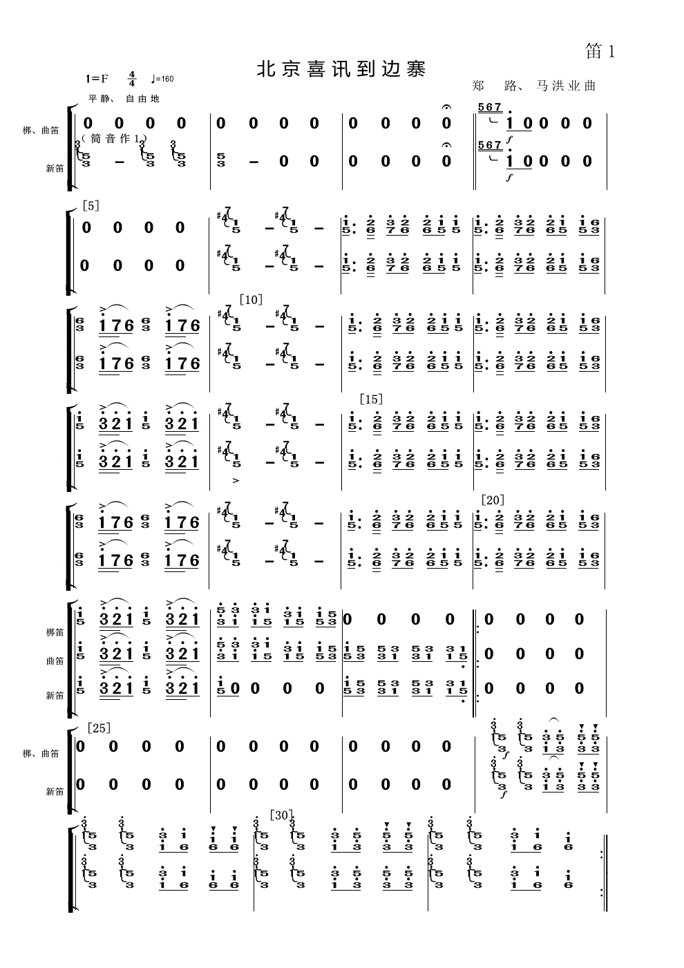 边寨喜讯曲谱_北京喜讯到边寨(3)